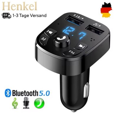 Bluetooth 5.0 FM Transmitter Auto Adapter | USB Schnellladegerät  | Freisprechen