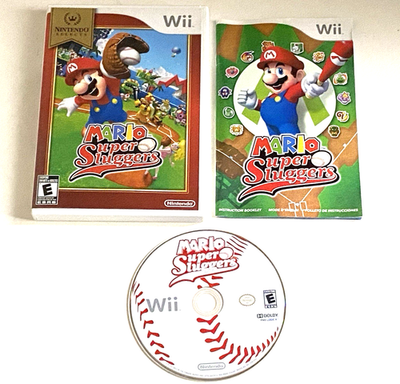 Mario Super Sluggers Nintendo Wii Complete Game Manual Case