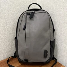 COACH 91236  Edge Backpack Gray & Black Smooth Calf Leather Men’s Backpack