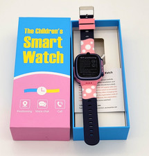 The Children's Smart Watch Y92 Pink White Polka-dot WiFi Water Resistant