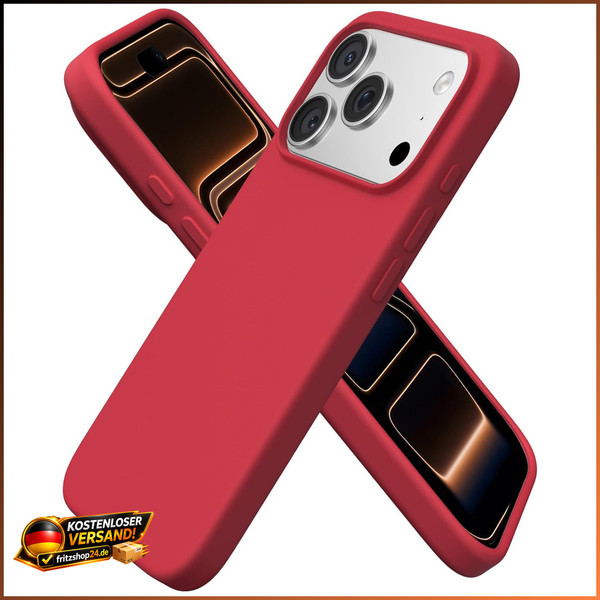 HandyhüLle Silikon Rot FüR Iphone 17 Pro 6,3 Zoll SchutzhüLle Case Cover-image