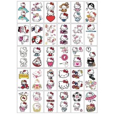 30 Sheets Temporary Hello Kitty Cute Cartoon Decorative Tattoos, 60 Tattoos