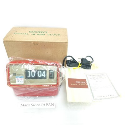 NEU SEIKO DP-623 Retro Flip Clock Alarm Vintage rot mit Box manuell Space Age...