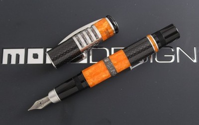 Delta Momo Design 30th Anniversary Carbon Fiber & Orange Fusion Fountain Pen