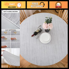 Waterproof Round Vinyl Tablecloth - Elastic Fitted Cover for Indoor/Outdoor Use,