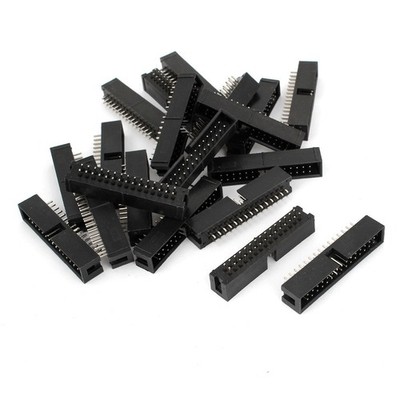 20Pcs IDC Box Header DC3-30P 30 Way 2.54mm JTAG Socket Connector Black