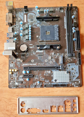 MSI B450M-A PRO MAX MS-7C52 Motherboard Mainboard Sockel AM4 mit Blende