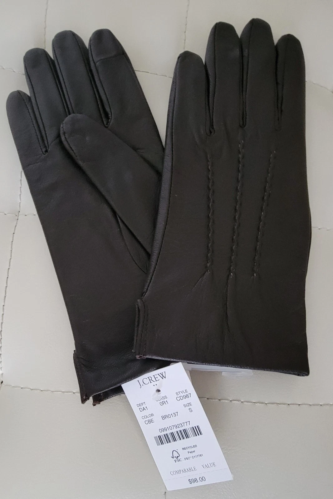 NWT $98 J.Crew Dark Brown Leather SMALL Women's Gloves CD987
Opens in a new window or tab