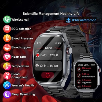 Smart Watch Blood Compositoin HealthMonitoring Bluetooth Call Tracker Smartwatch