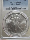 1994 $1 American Silver Eagle 1 Oz MS69 PCGS Blue Label