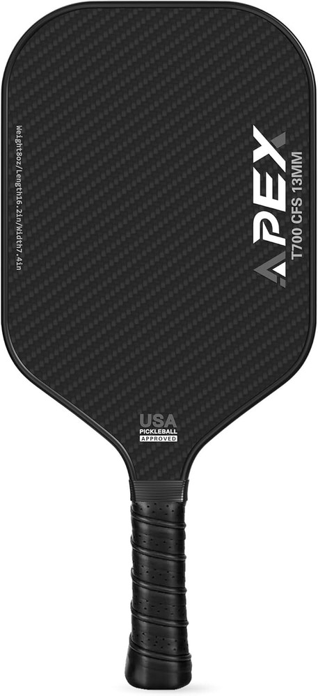Carbon Fiber Pickleball Paddle - Lightweight Gray One-Size
