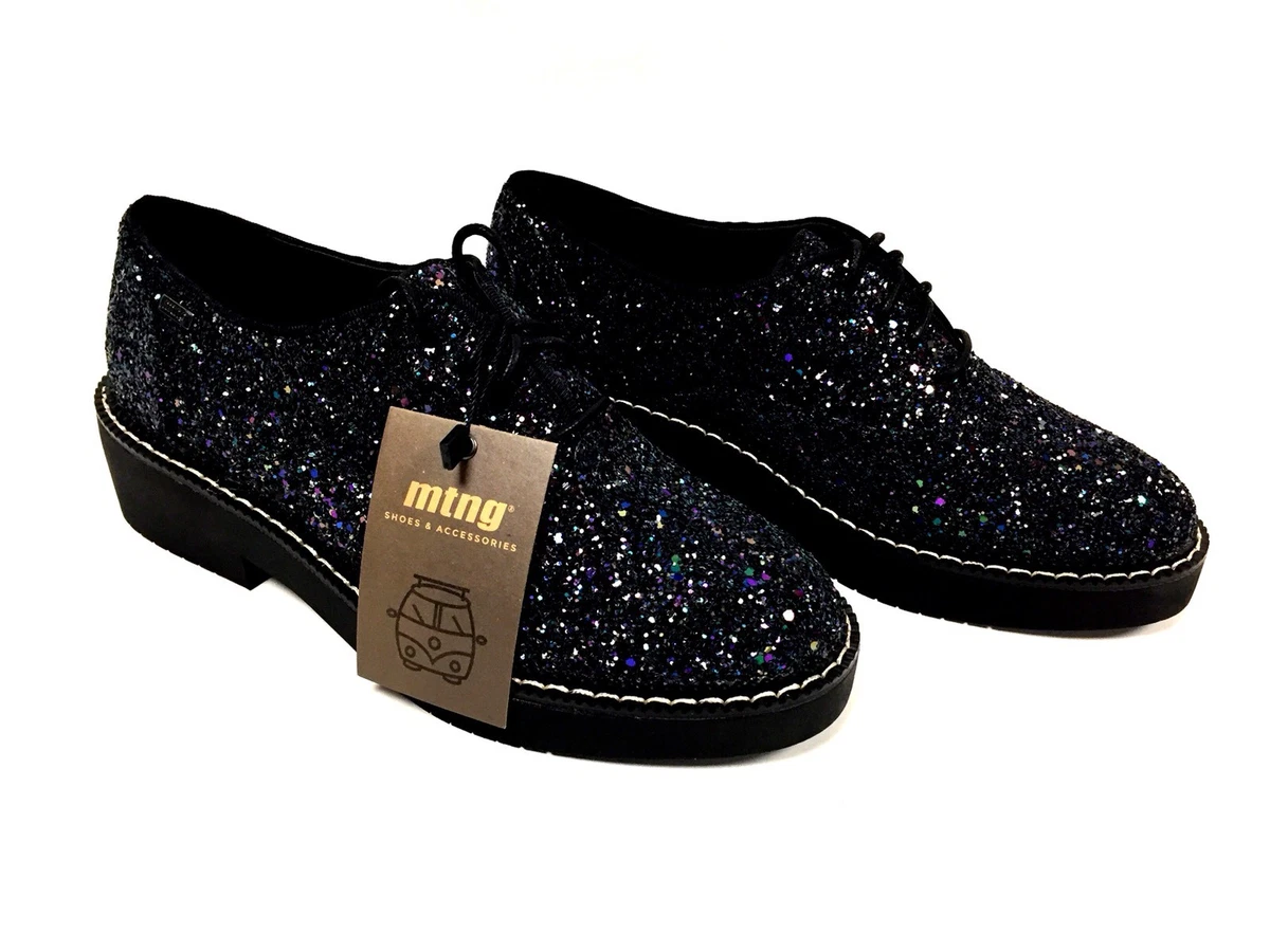 Chaussures femme Noir avec paillettes multicouleurs Mtng Taille 38