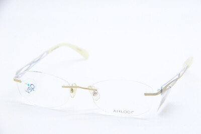 ARLOCK INFINITY 202 710 GOLD WHITE AUTHENTIC EYEGLASSES FRAMES 50-18
