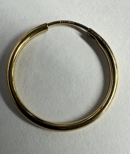 Pendientes de aro redondo de oro amarillo 14K GFN 16 mm - Imagen 2 de 7