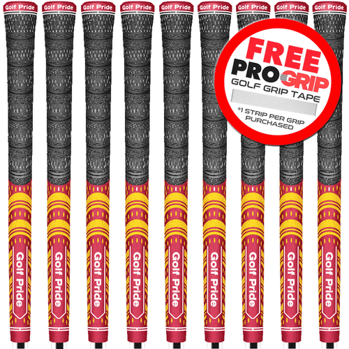 GOLF PRIDE MCC TEAMS STANDARDGRIFF DUNKELROT/GELB + MEHRFACHKAUFANGEBOTE + KOSTENLOSES BAND - Bild 1 von 4