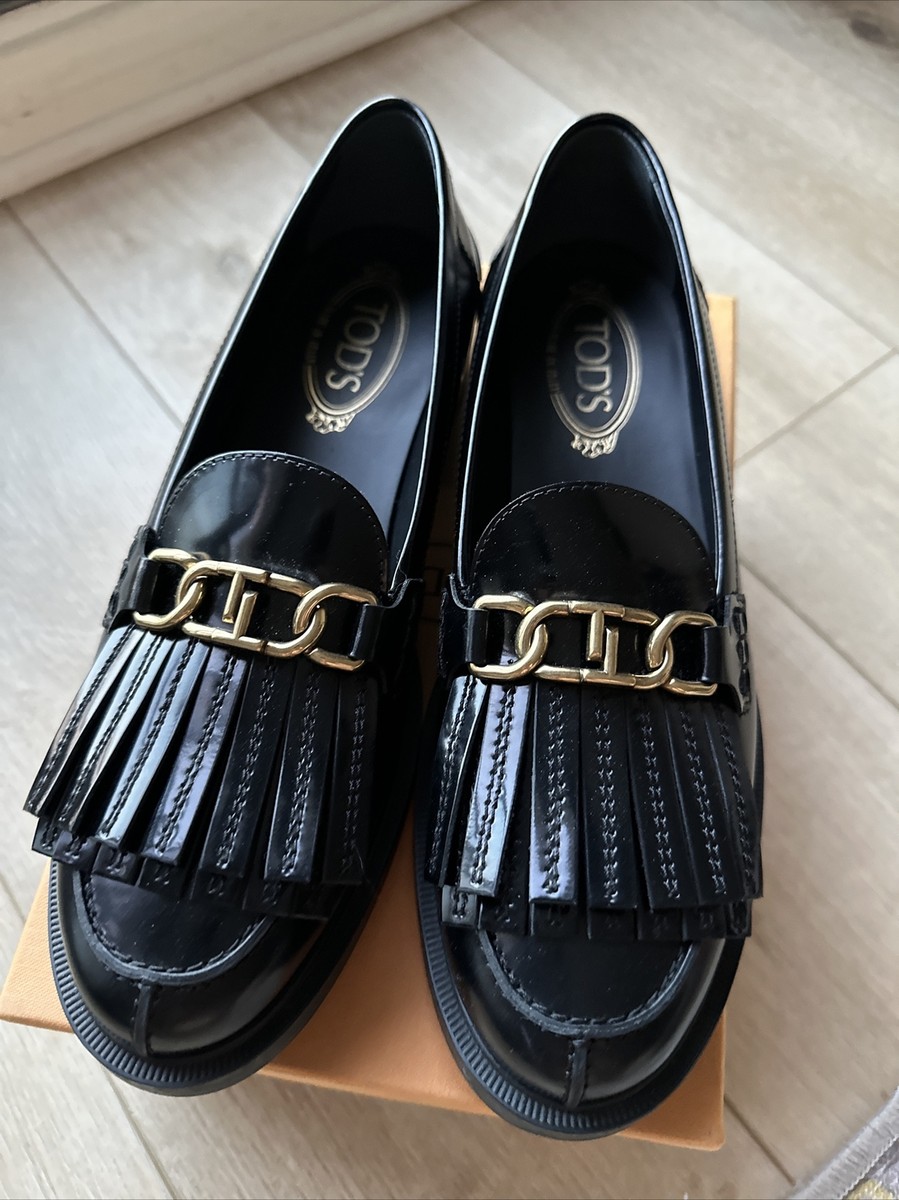 Tods Women's Loafers - Gomma ZP Mocassino, Nero Black Sixe