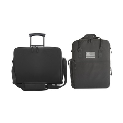 Foldable Laptop Suitcase On Wheels & Under the Seat Personal Item Backpack Co...