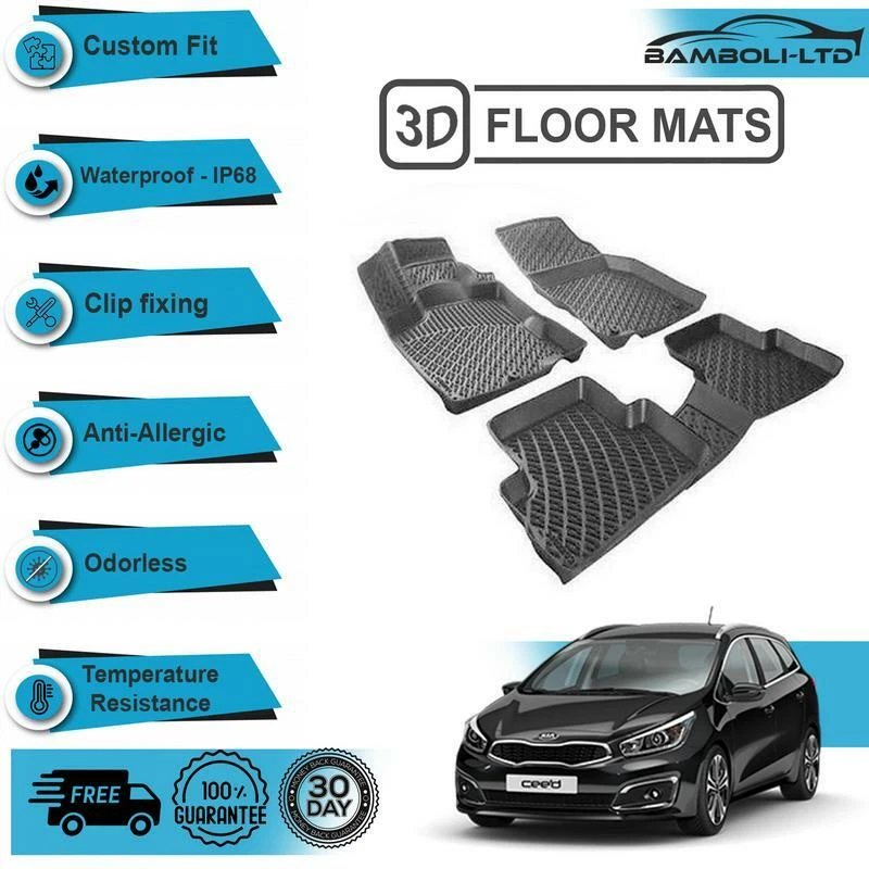 3D Molded Interior Car Floor Mat for Kia Ceed 2012 UP Black eBay
