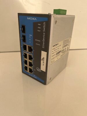 Moxa EDS-510A-1GT2SFP Gigabit Switch 7X 10/100 + 1X 1000 & Inkl 2X SFPs EX PSU
