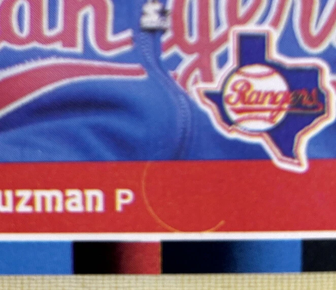 1988 Leaf Donruss Jose Guzman Card #55 Rangers Curved White Line At Bottom & O/C - Image 2 of 3