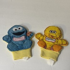 Vintage Playskool Sesame Street Foot Jingles Cookie Monster Big Bird Rattles