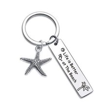 Beach Gifts for Women Friends Beach Lover Keychain Summer Ocean Gift Starfish...