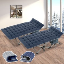2Pack Portable Folding Camping Cot For Adult Heavy Duty Wide Mattress Carry Bag
