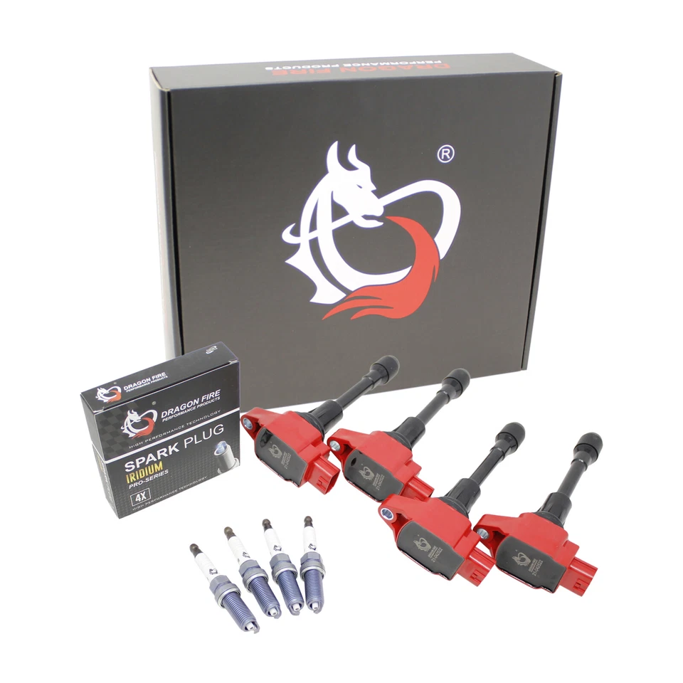 DRAGON FIRE PERFORMANCE Coil Spark Plug Set For Nissan Altima Sentra 1.8 2.0 2.5 - Image 2 of 4