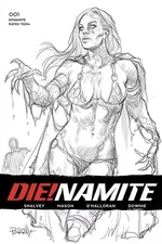 🚨😱 DIE!NAMITE #1 LUCIO PARRILLO 1:50 Ratio B&W Sketch Red Sonja Dienamite