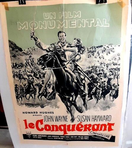 DER EROBERER 1956 ORIGINAL Französisches Affiche Poster JOHN WAYNE Howard Hughes Prod - Bild 1 von 3