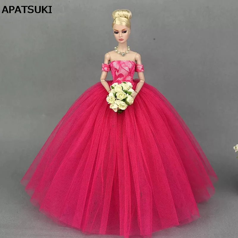 hot pink wedding dress