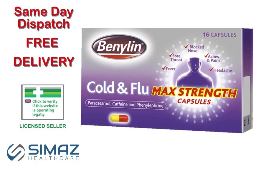 BENYLIN COLD & FLU MAX STRENGTH 16 CAPSULES