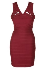 Guess Wine Sleeveless Lace-Up Bodycon Dress 2