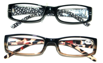 2 pair Lady /Girl Reading Glasses Power +1.25  Fashion colors compact  frame