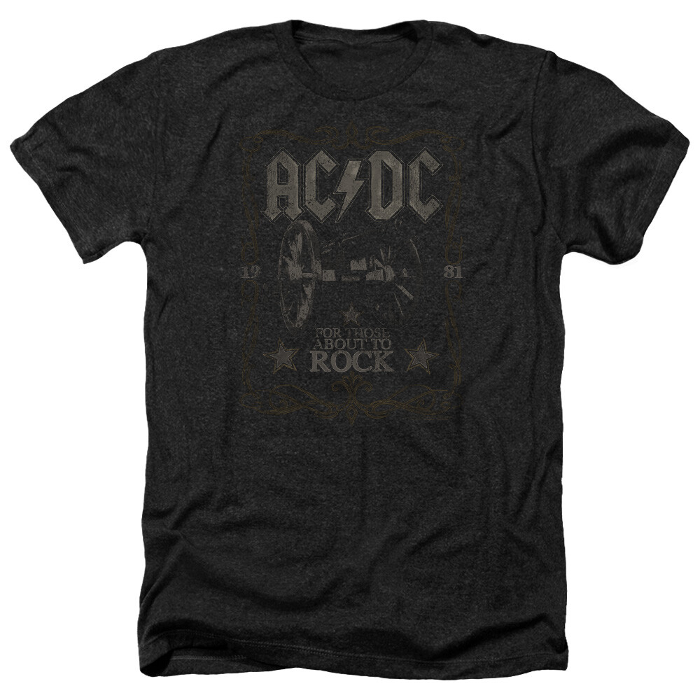 AC/DC Rock Label Adult Heather T-Shirt Black | eBay