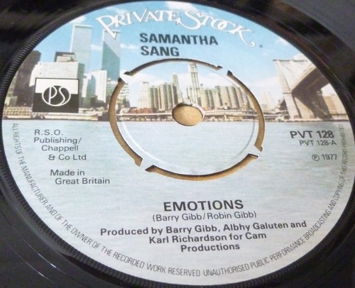 samantha sang emotions / when love is gone 7" vinyl combined