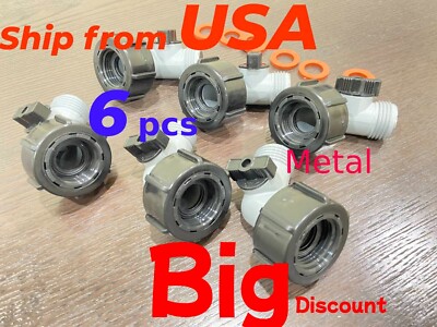6 pcs - 45° Aluminum Hose Elbow Hose Adapter Angle Connector Shut off valve