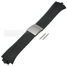 Seiko Black Rubber Watch Strap Kinetic Ska207p Snl013p 5m62-0al0 7l22-0aa0 Band