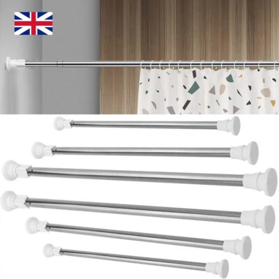 5A-STAR Heavy Duty Extendable Telescopic Shower Curtain Pole Rail Rod Bath Window Door