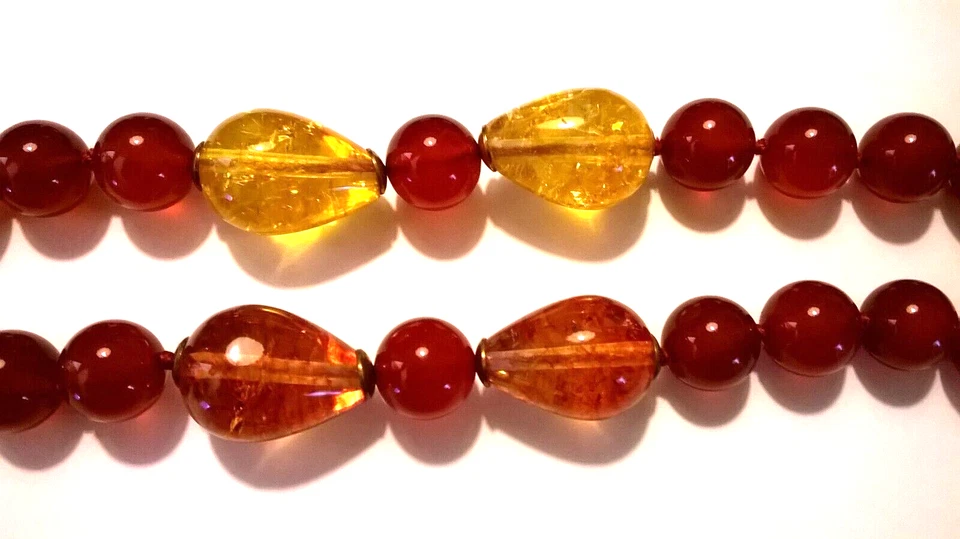 TRE BRACCIALI IN CORNIOLA NATURALE - AGATA - CHIUSURE ARGENTO 925 - Immagine 2 di 4