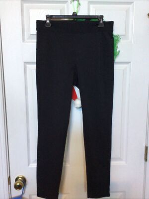 Rafaella Womens Ergo Fit Straight Leg Leggings, Black Size 10