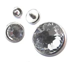 316L CZ GEM DERMAL PIERCING ANCHOR HEAD TOP - Choose SIZE (2 -8 mm) UK