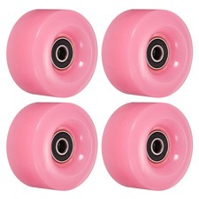 Roller Skate Wheels with Bearings Quad Skate Replacement Outdoor, Pink 4pcs