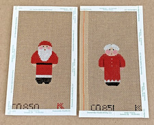 Kathy Schenkel Christmas "Santa Mrs. Claus" Handpainted Needlepoint Canvases