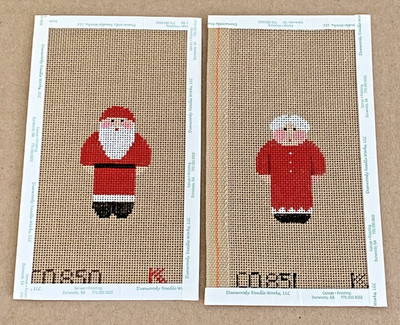 Kathy Schenkel Christmas ''Santa & Mrs. Claus'' Handpainted Needlepoint Canvases