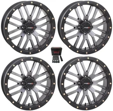 System 3 ST-3 Gunmetal ATV Wheels 24" Can-Am Renegade Outlander (4)