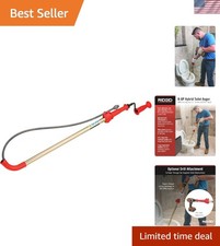 6 ft Kink-Resistant Toilet Auger - Safe Easy Clog Removal for Porcelain Bowls