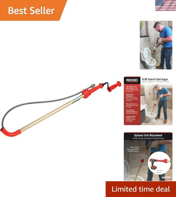 #ad 6 ft Kink Resistant Toilet Auger Safe amp; Easy Clog Removal for Porcelain Bowls $113.99