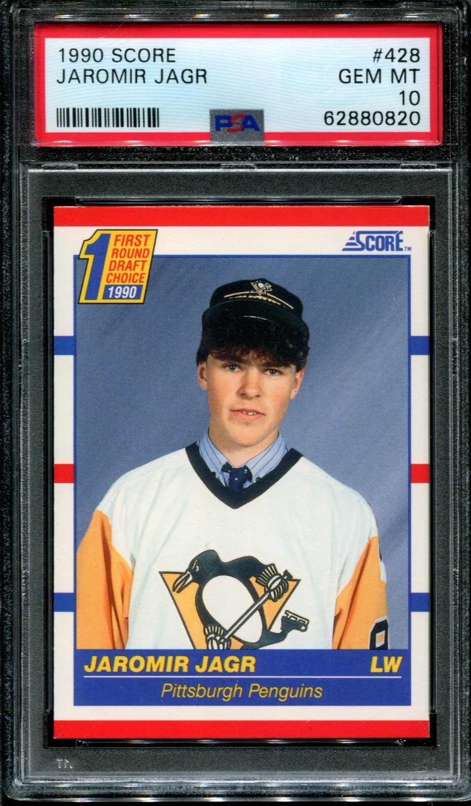 1990 SCORE #428 JAROMIR JAGR RC PENGUINS PSA 10