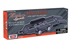 REMORQUE PLATEAU PORTE AUTO METAL TRAILER 1/43 MOTOR MAX